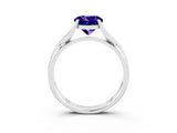 White gold Round Cut Tanzanite Solitaire Twist Band Prong Setting Ring_39