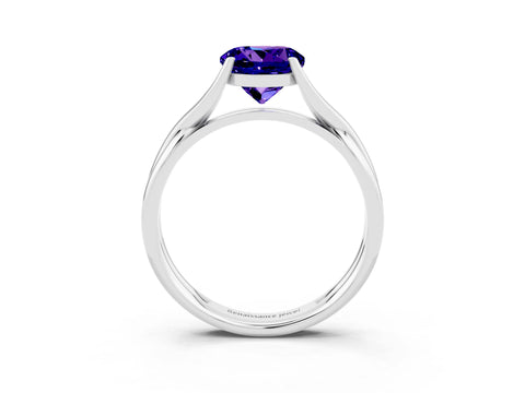 White gold Round Cut Tanzanite Solitaire Twist Band Prong Setting Ring_39