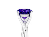 White gold Round Cut Tanzanite Solitaire Twist Band Prong Setting Ring_41