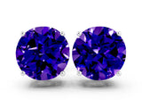 White gold Round Cut Tanzanite Stud Earrings_18