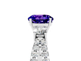 White gold Round Cut Tanzanite Three-Stone Ring with Pavé Split Shank and Four-Prong Setting_5