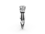 White gold Round Cut Three-Stone Channel Set Ring with Bar Prongs_103