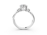 White gold Round Cut Three-Stone Channel Set Ring with Bar Prongs_124