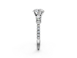 White gold Round Cut Three-Stone Diamond Pavé Band with Prong Setting_164
