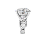 White gold Round Cut Three-Stone Diamond Pavé Band with Prong Setting_167