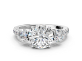 White gold Round Cut Three-Stone Diamond Pave Band with Prong Setting_106