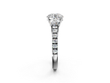 White gold Round Cut Three-Stone Diamond Pave Band with Prong Setting_108