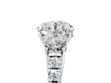 White gold Round Cut Three-Stone Diamond Pave Band with Prong Setting_111