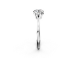 White gold Round Cut Three-Stone Solitaire Ring with Round Accent Diamonds and Four-Prong Setting_60