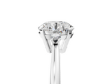 White gold Round Cut Three-Stone Solitaire Ring with Round Accent Diamonds and Four-Prong Setting_63