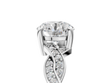 White gold Round Cut Twisted Pavé Band Solitaire Ring with Four-Prong Setting_117