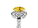 White gold Round Cut Yellow Sapphire Scalloped Halo Engagement Ring with Round Shared Prong Band_41