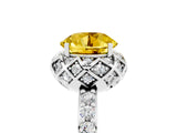 White gold Round Cut Yellow Sapphire Scalloped Halo Engagement Ring with Round Shared Prong Band_65