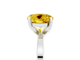 White gold Round Cut Yellow Sapphire Solitaire Engagement Ring with Classic Band and Four-Prong Setting_73
