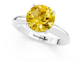 White gold Round Cut Yellow Sapphire Solitaire Engagement Ring with Round Band and Four-Prong Setting_25