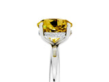 White gold Round Cut Yellow Sapphire Solitaire Ring with Thin Band and Four-Prong Setting_41