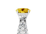 White gold Round Cut Yellow Sapphire Three-Stone Ring with Pavé Split Shank and Four-Prong Setting_41