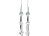 White gold Round Diamond Bar Drop Earrings with Bezel Setting_9