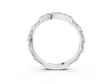 10K White Gold Round Diamond Bar Set Eternity Band with Filigree Design