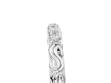 10K White Gold Round Diamond Bar Set Eternity Band with Filigree Design