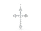 White gold Round Diamond Bezel Set Cross Pendant_30
