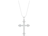White gold Round Diamond Bezel Set Cross Pendant_34