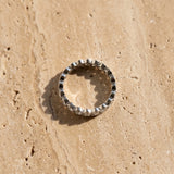 White gold Round Diamond Bezel Set Eternity Band_56