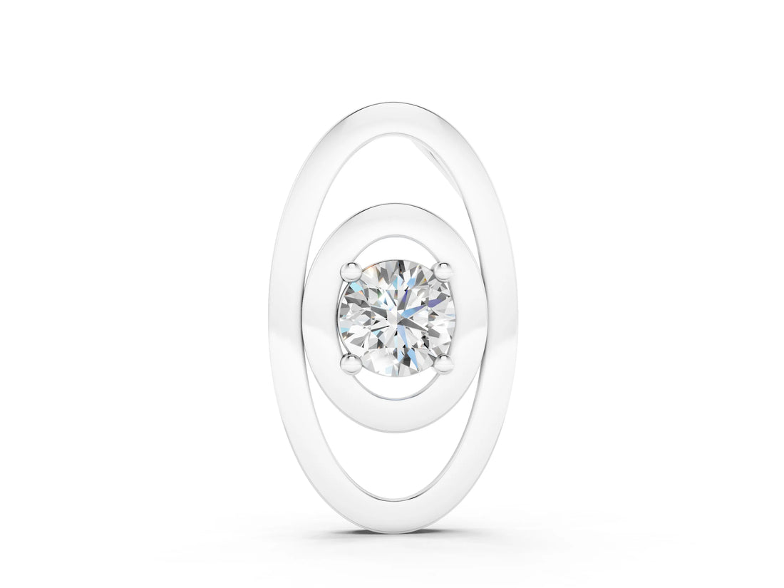 White gold Round Diamond Bezel Set Pendant with Double Halo_3