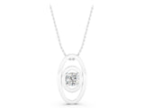 White gold Round Diamond Bezel Set Pendant with Double Halo_7
