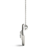 White gold Round Diamond Bezel Set Pendant with Square Prong Setting 1