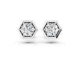 White gold Round Diamond Bezel-Set Stud Earrings_6