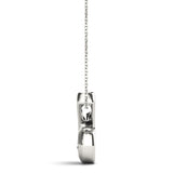 White gold Round Diamond Bezel Set Swirl Pendant 2