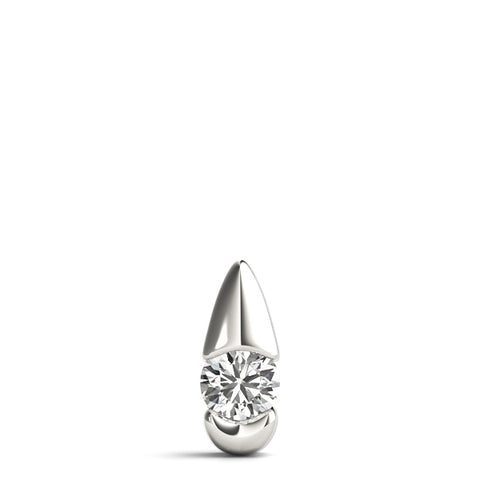 White gold Round Diamond Bezel Set Teardrop Pendant 1