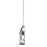 White gold Round Diamond Bezel Set Teardrop Pendant 2