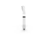 White gold Round Diamond Bypass Solitaire Band with Bezel Setting_4
