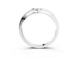 White gold Round Diamond Bypass Solitaire Band with Bezel Setting_5