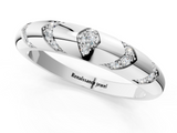 White gold Round Diamond Channel Set Curved Band with Bezel Setting_30