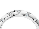 White gold Round Diamond Channel Set Curved Band with Bezel Setting_33