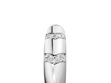 White gold Round Diamond Channel Set Curved Band with Bezel Setting_34
