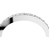 White gold Round Diamond Channel Set Curved Wedding Band_113