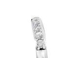 White gold Round Diamond Channel Set Curved Wedding Band_118