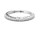 Platinum Round Diamond Channel-Set Eternity Band with Filigree Detailing