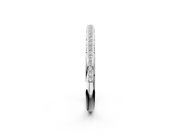 Platinum Round Diamond Channel-Set Eternity Band with Filigree Detailing