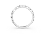 Platinum Round Diamond Channel-Set Eternity Band with Filigree Detailing