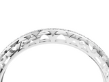 Platinum Round Diamond Channel-Set Eternity Band with Filigree Detailing