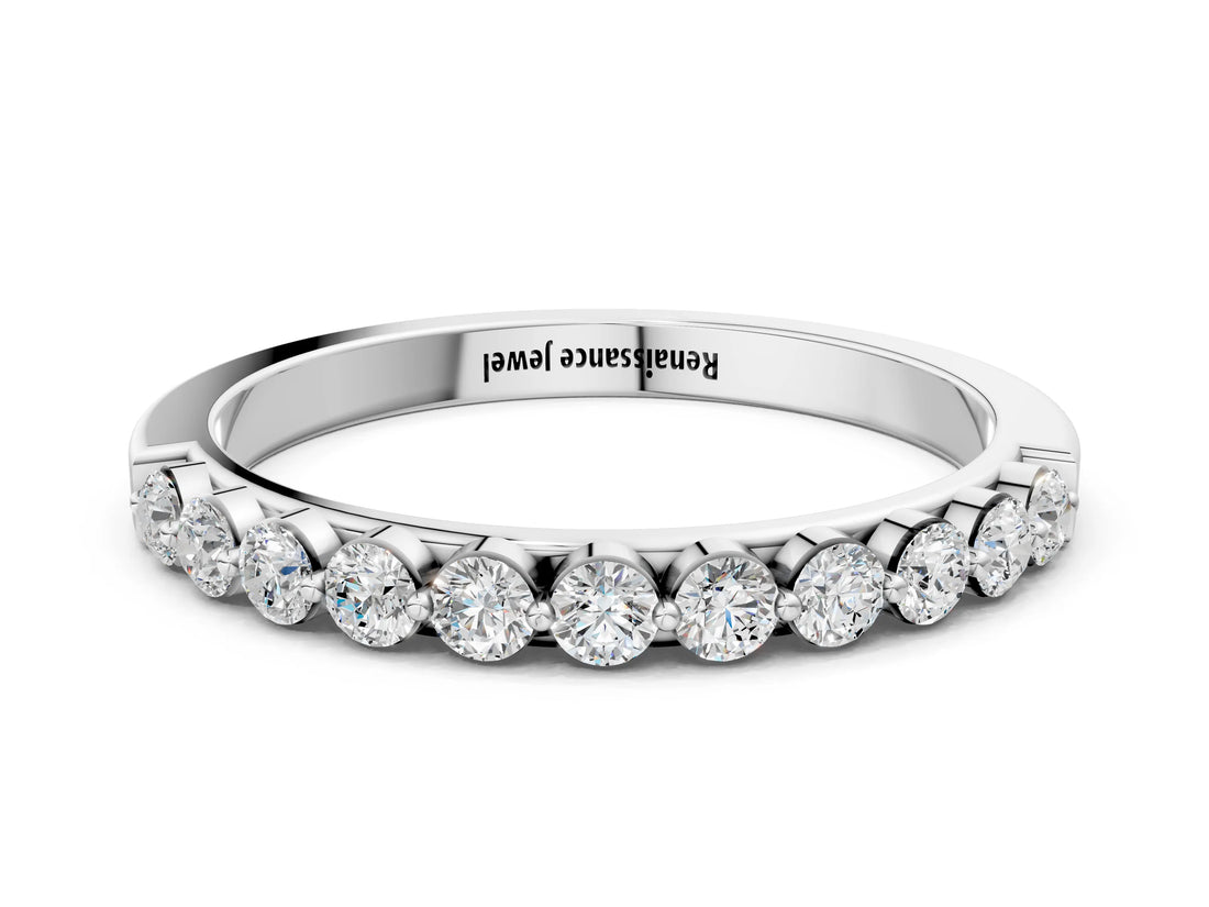 White gold Round Diamond Channel Set Eternity Band_12