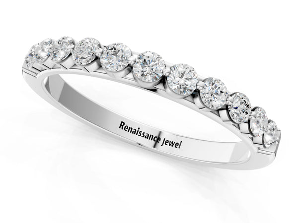 Platinum Round Diamond Channel Set Eternity Band