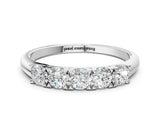 White gold Round Diamond Channel Set Half Eternity Band with Shared Prong Setting_12