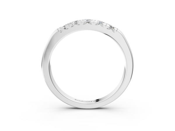Platinum Round Diamond Channel Set Half Eternity Band