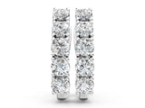 White gold Round Diamond Channel Set Hoop Earrings with Four-Prong Setting_9